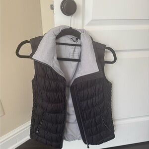 Calvin Klein Black Quilted Vest with Gray Lining
